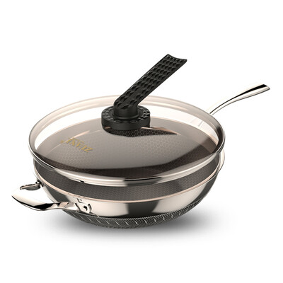 

Jingdong supermarket] drill technology (ZUANJ) no smoke non-stick wok 30CM304 stainless steel pot Induction Cooker Gas General ZJ-DBW30 (H