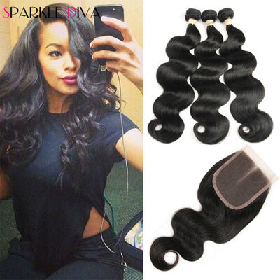 

Malaysian Body Wave With Closure 3 Bundles Unprocessed Malaysian Virgin Hair With Closure Soft Human Hair Malaysian Body Wave