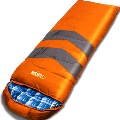 

Wolf walker outdoor sleeping bag mountaineering camping warm cold stitching single envelopes thickening cotton sleeping bag 165 orange