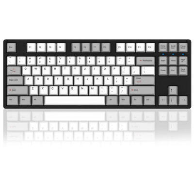 

АККО Ducky Один 87 PBT сублимации механическая клавиатура Cherry Red Cherry вал ось ретро серый
