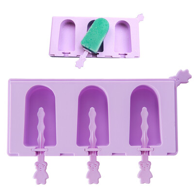 

Jekai Jekero Silicone Popsicle Ice Cream Ice Cream Mold Three Mold Child Little Ice Stick Ice Cake Mold Purple Arc