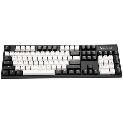 

Ами Ло (Varmilo) Z104ML затора механической клавиатура KeyCaps белой и черная вишня (вишня) ось чая