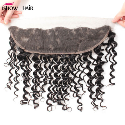

Good Quality Peruvian Deep Wave Virgin Hair Frontal Lace Closure 13*4 Human Hair Cheap 1Pcs Frontal Lace Closure Natural Color
