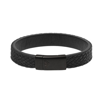 

Armani (Emporio Armani) Мужская Черный кожаный браслет EGS2395001
