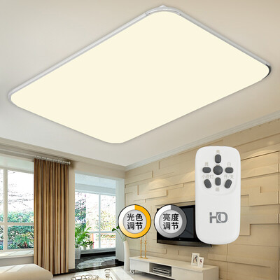 

HD LED Ceiling Lamps Living Room Square Lamps Lighting Modern Simple Remote Control Promise Polishing 80W Silver Series