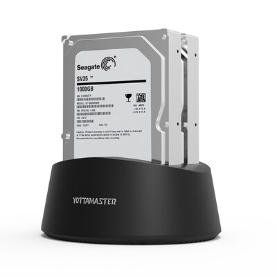 

YottaMaster K200C3-C Type-C положение двойного сиденья отсутствует жесткое копировать 2,5 / 3,5 дюйма SATA / SSD жесткого диска серийного жесткий черный картридж поддержка 10TB