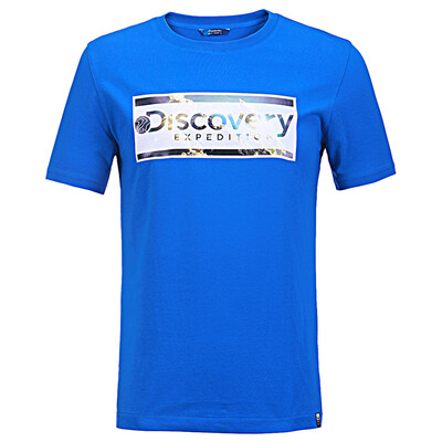 

Discovery Outdoor Print Round Collar T-Shirt Couple Men Casual Short Sleeve Cotton T-shirt Slim DAJF81155 White