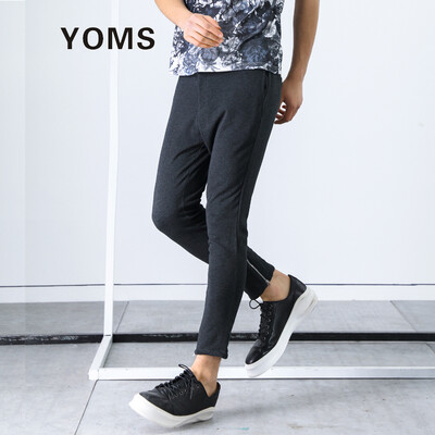 

YOMS casual pants men male and female casual pants sports pants wild tide section men trousers deep sallow gray M 170