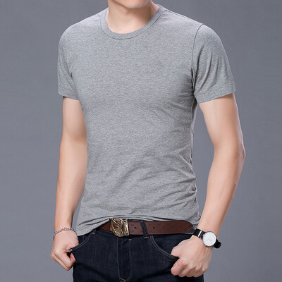 

Длинная степень Jeep Футболка мужских сплошного цвета с короткими рукавами футболки мужчин случайной вокруг шеи белого XL 17001L1729