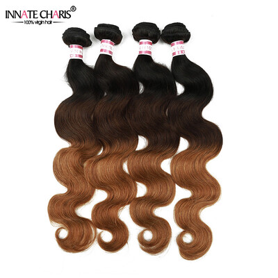 

8A Ombre Brazilian Hair Honey Blonde Brazilian Body Wave 4 Bundles Weft Brazilan Body Wave Hair Blond 1B/4/30 No Shedding No Tangl
