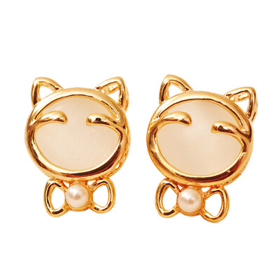 

Yoursfs @ Opal Cat-Kitten Shaped Stud Серьги Крошечные розовые котята Cat Серьги для женщин Pendientes Mujer