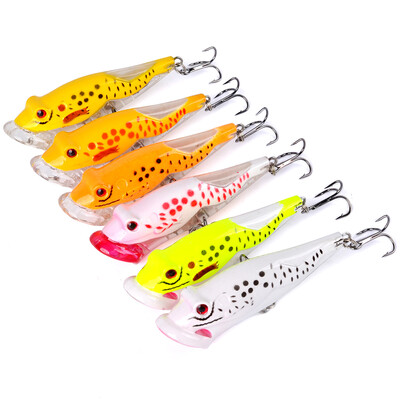 

1PC Поппер Рыбалка Приманки 8cm-3.15 "/12.48g-0.44oz Пластмассовая насадка для баса 6 Имеющиеся цвета Рыболовные снасти # 8 Высокий угольный крюк