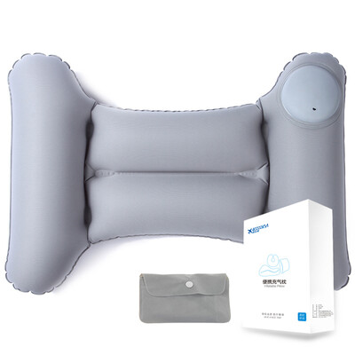 

40000 km lumbar pillow press inflatable car back cushion multi-purpose office waist pad cushion abroad travel aircraft car portable pillow SW9012 gray