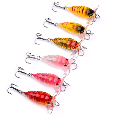 

1PC Cicada Bass Baits 4cm-1.57"/4.15g-0.15oz Crank Fishing Lure Japan Topwater 3D Eyes Hard Swim Bait 6 Colors Lifelike Wobbler