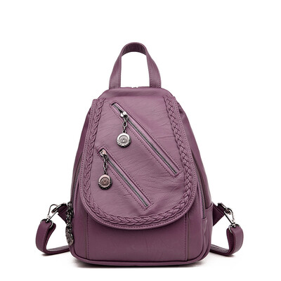 

Designer High Quality Genuine Leather Women Vintage Sheepskin Solid School Bags Mochilas Mujer 2017 Backpacks For Teenage Girls