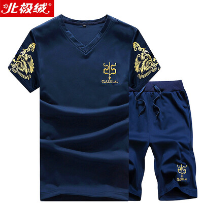 

Бейджи Ронг (Bejirog) Т Сей с короткими рукавами V-образный вырез футболки мужского случайных спортивным костюмом мужчина 17030BJC07 серого 5XL