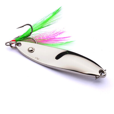 

1pc Fishing Lure Gold/Silver Color Spoon Lures 4#/6#/8# Hook Fishing Tackle 8-11-15g/5.3-5.9-6.5cm Fishing Bait