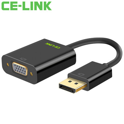 

CE-LINK 1608 DP to VGA Converter 1.2 версия активного порта Displayport to VGA light light port Macbook high-definition TV black