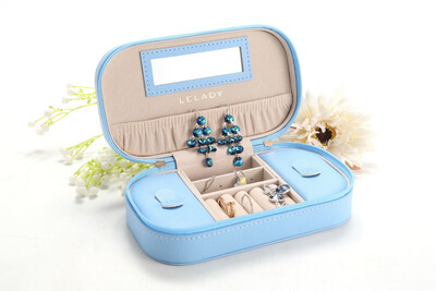 

LELADY Jewelry Box Portable Travel Jewelry Organizer Faux Leather Storage Case Holder for Earrings Rings Necklaces Gifts for Wome
