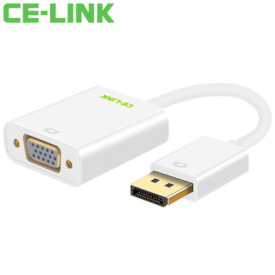 

CE-LINK 1609 DP to VGA Converter 1.2 версия активного порта Displayport to VGA light light Macbook, подключенного к телевизору высокой четкости белого цвета