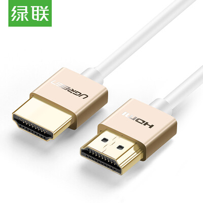 

Green UGREEN HDMI cable 4K HDMI digital high-definition line 20 3D video data thin line connection TV computer monitor projector 2 meters Tu Hao gold 40490