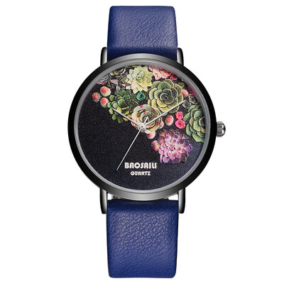 

BAOSAILI Floral Clocks Charm Ladies Girls Dress Wristwatches Flower Pattern Case Red Sexy Women Watch