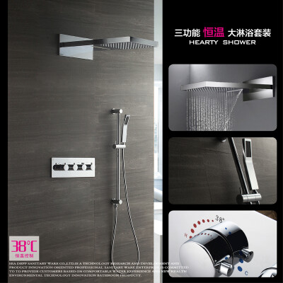 

HIDEEP Wall mounted rain shower faucet chrome brass bathroom shower