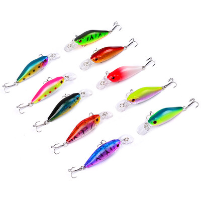 

1PC Top Quality Fishing Lures 7cm-2.76"/8g-0.28oz Minnow Bass Baits 10 Color 6# Hook Fishing Tackle