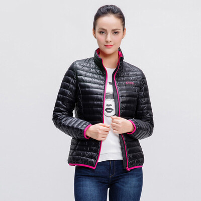 

Snow autumn and winter down jacket women fashion thin short paragraph warm jacket autumn feather A1621YY372 Cape blue | 5043