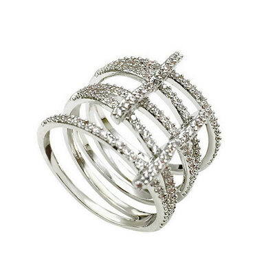 Yoursfs Gold Plating Elegant Geometrical Shape White Gold Plated Ring
