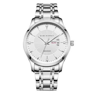 

HEMINGWAY Commercial Fashion Calendar Stainless Steel Quartz Mens Watch