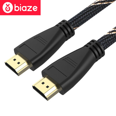 

BIAZE HDMI cable version 20 2K 4K digital high-definition line 5 meters 3D video cable notebook TV projector projector cable yellow black linen JD004