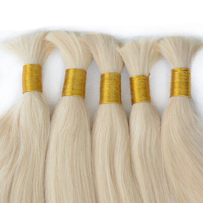 

7A Brazilian 613 Blonde Straight hair Unprocessed human hair Bulk 4pcslot virgin Brazilian hair extensions in free shipping