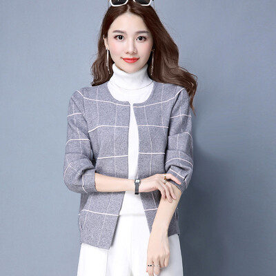 

A morning 2017 Korean version of the sweet Slim was thin long-sleeved sweater women&39s autumn sweater short sweater coat S63F0021A11L gray L