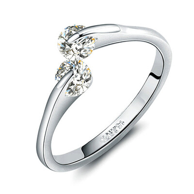 

Yoursfs Luxury Double AAA CZ 18K Gold Plated Simulated Diamond Wedding Rings For Women Engagement Rings for Women Fashion Jewelr