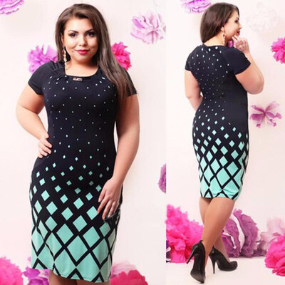 

COCOEPPS women dresses big size NEW 2017 plus size women clothing 6xl winter dress casual o-neck Plaid office bodycon Dress