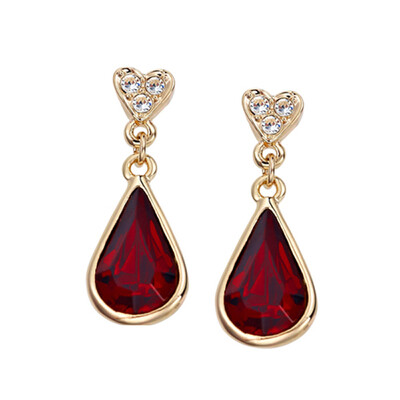 

yoursfs ® 18k rose позолоченные искусственной руби серьги использовать красный кристалл модные украшения в австрии