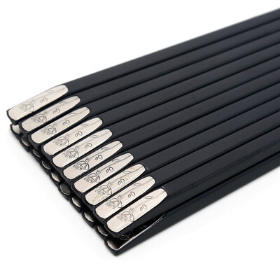 

【Jingdong Supermarket】 pick up the alloy chopsticks stainless steel mold do not mold chopsticks 10 double-use home hotel Japanese pointed chopsticks oblique silver stickers 24cm SK-6162