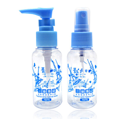 

San Di Yi goods make-up tools portable travel sets of bottles 2 sets 50ml spray bottle 50ml pressure bottle cosmetic bottle environmental empty bottle suit color random