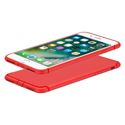 

[Denim] мембрана ESCASE оболочки Apple, телефон оболочки iPhone7 Plus черный / красный + высокая проницаемость мягкая силиконовая оболочка полноэкранное белого яблока 7Plus стали фильм