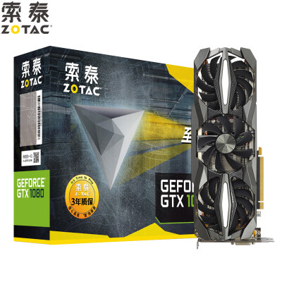 

ZOTAC GeForce GTX1080-8GD5X Extreme PLUS OC 1721-1860MHz 10110MHz 8G 256bit GDDR5X PCI-E Graphics Card