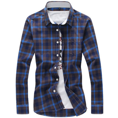 

2017 young mens SHIRT COTTON PLAID Korean fat  DP shirt shirt students tide