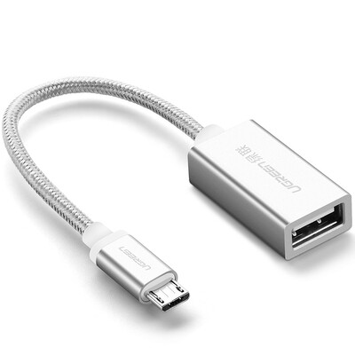 

Зеленый кабель OTG для передачи данных Micro USB адаптер линия Эндрюс мобильный телефон U дисковый кабель конвертер поддержка Huawei просо Samsung Meizu 15 см 30894 тканый белый