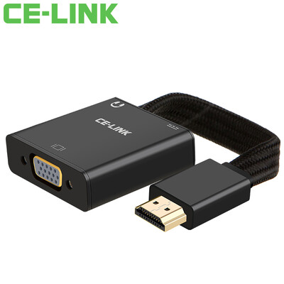 

CE-LINK HDMI-VGA-кабель с аудио-интерфейсом питания HD-видео адаптер для подключения к компьютеру ТВ-монитор проектор черный 1893