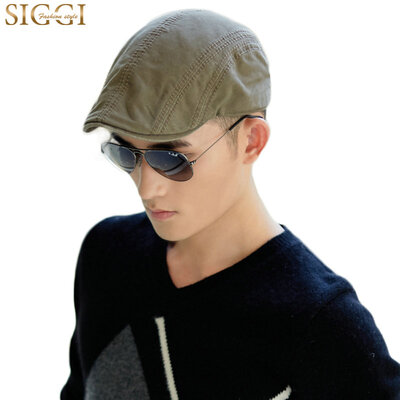 

Siggi CM67231 hat men spring summer autumn winter seasons Korean version of the tide outdoor face repair beret hat female cap painter hat forward cap khaki 58CM