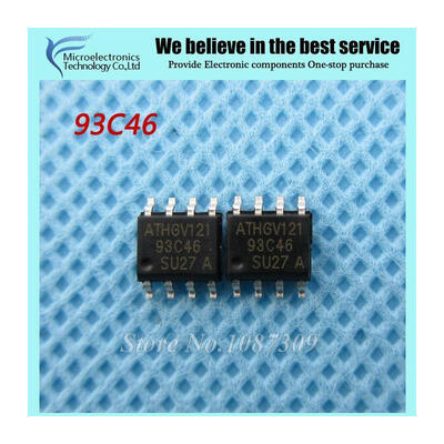

10pcs free shipping AT93C46 93C46 AT93C46-10SU-27 IC Three-wire Serial EEPROM 1KBIT 2MHZ SOP8 new original
