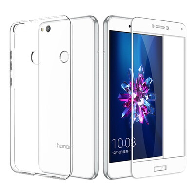

[Shell film set] ESCASE glory 8 youth version of the phone shell to send full-screen white tempered film Huawei mobile phone case all-inclusive drop series soft shell / transparent