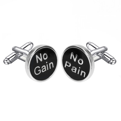 

Yoursfs @ NO PAIN NO GAIN символ Cufflink 1 пара Retail Бесплатная доставка Promotion