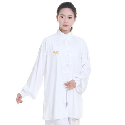 

Li Ning Taiji Men&women martial arts practicing uniforms tai chi clothing fitness aerobics morning exercises practicing suit suit classic white