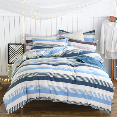 

Yingxin textile cotton four-piece simple skin-friendly twill sheets pillowcases quilt quilt cover four sets of 15 18 m mattress elegant gray